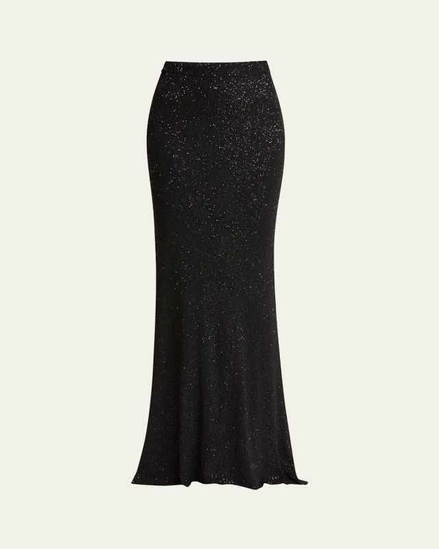 Sequined Knit Maxi Skirt
